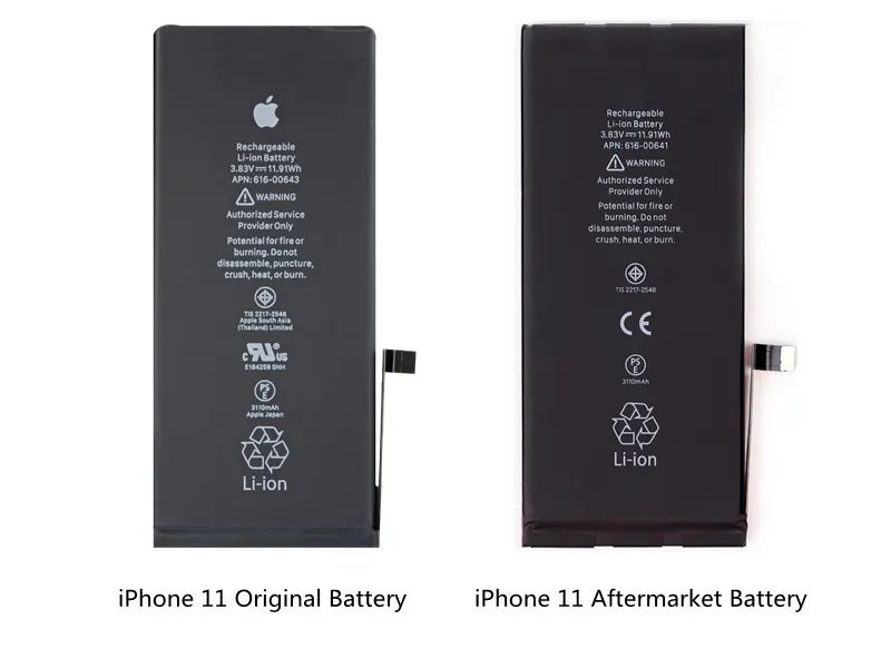 Official iPhone battery vs aftermarket replacement battery